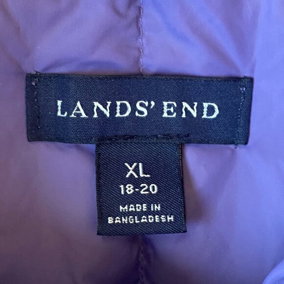 Lands End Goose Down Quilted Puffer Vest Purple Gorpcore Hiking Utility-XL - Picture 9 of 12